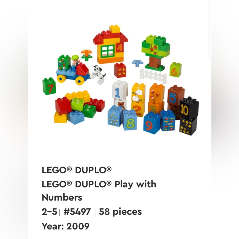Duplo Lego set#5498 Play with Numbers Set